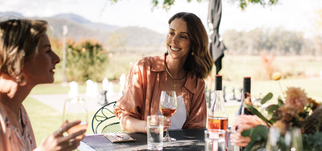 Cellar Door Guests relaxing with a glass of wine